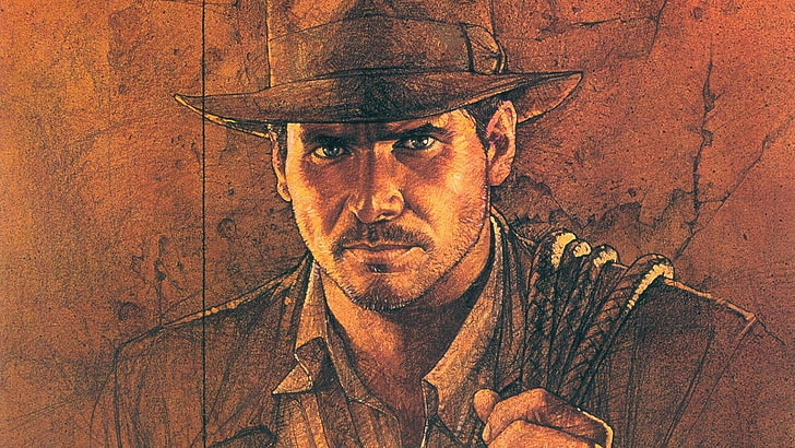 cowboy illustration, movies, Indiana Jones, Harrison Ford, HD wallpaper