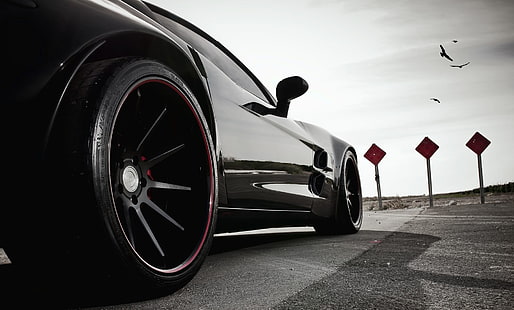coupé nero, Chevrolet, Corvette, C6, nero, automobile, veicolo, Sfondo HD HD wallpaper