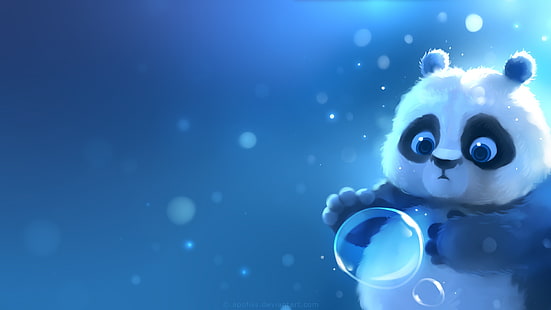 ilustração de panda, panda, bolha, por Apofiss, HD papel de parede HD wallpaper