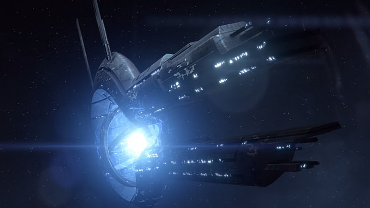 серый самолет, научная фантастика, Mass Effect, HD обои