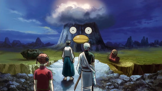 Gintama TV show still screenshot, Gintama, Sakata Gintoki, Shimura Shinpachi, Yorozuya, Kagura Yato, HD wallpaper HD wallpaper