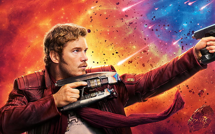 Chris Pratt Bintang Lord Guardians of the Galaxy Vol 2 4K 8K, Star, Galaxy, Lord, Chris, Guardians, Pratt, The, Vol, Wallpaper HD
