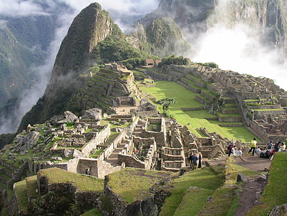 Machu Pichu high angle photo in daytime, View, Machu Picchu, Caretaker, house, angle, photo, daytime, peru, machupicchu, geo, lat, lon, inca, cusco City, pre-Columbian, picchu, urubamba Valley, asia, peruvian Culture, mountain, famous Place, andes, terraced Field, archaeology, ancient, cultures, latin American Civilizations, ancient Civilization, travel, old Ruin, history, architecture, tourism, uNESCO World Heritage Site, HD wallpaper HD wallpaper