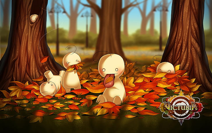 Kryaotisch, Meme, Maskottchen, Bäume, Herbst, Blätter, Zungen, Tiere, HD-Hintergrundbild