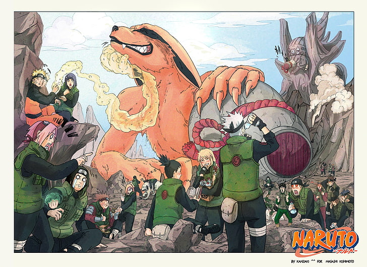 Naruto Wallpaper, Poster Naruto, Uzumaki Naruto, Hyuuga Hinata, Haruno Sakura, Hyuuga Neji, Yamanaka Ino, Inuzuka Kiba, Kyuubi, Nara Shikamaru, Hatake Kakashi, anime, crossover, HD papel de parede