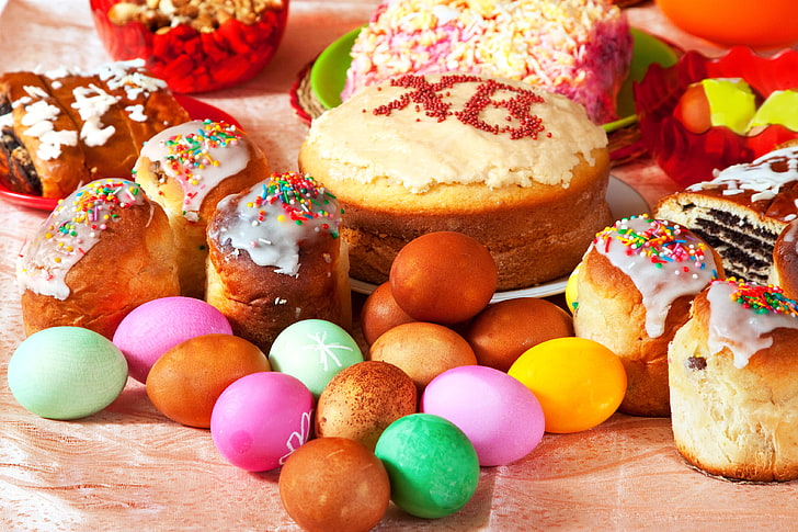 cake and breads, holiday, eggs, Easter, cakes, spring, baking, easter holidays, HD wallpaper