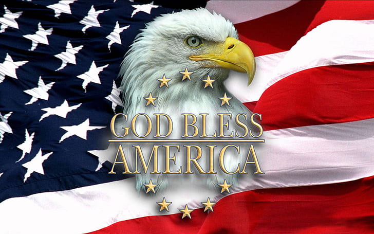 Американски флаг Плешив орел Добро благословение Америка Hd тапети за мобилни телефони Таблет и лаптоп 1920 × 1200, HD тапет