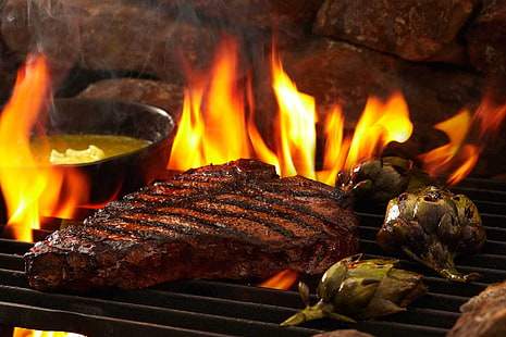 dîner, repas, viande, steak, Fond d'écran HD HD wallpaper