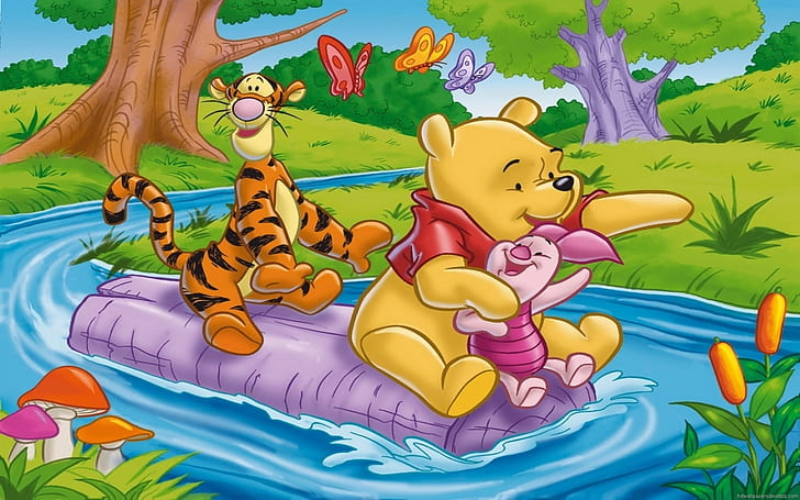 Adventures Of Winnie The Pooh Tigger And Piglet Sailing River Photo Hd Wallpaper 1920×1200, HD wallpaper