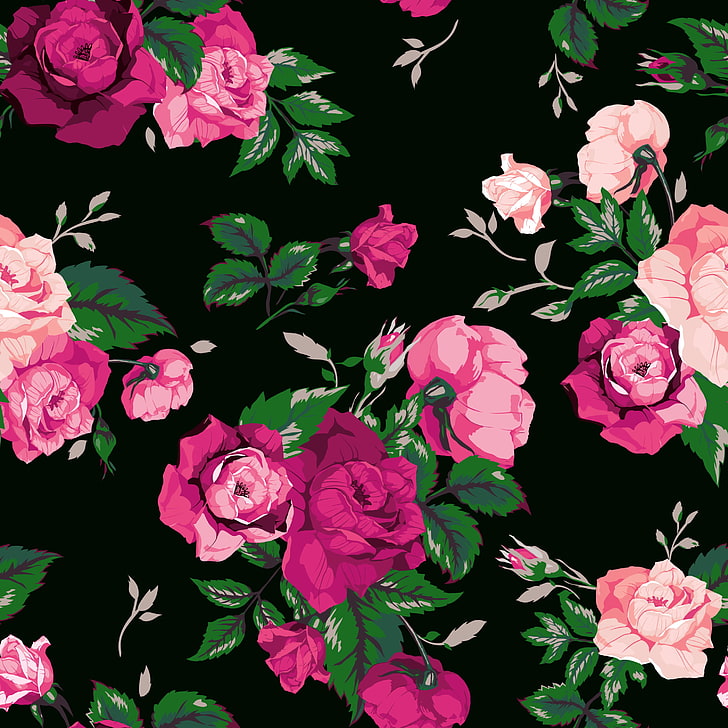 ピンクのバラの花イラストhd壁紙無料ダウンロード Wallpaperbetter