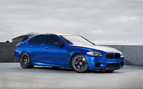 BMW M5 F10 Blue Car Wheels Tuning ازرق عجلات ضبط، خلفية HD HD wallpaper