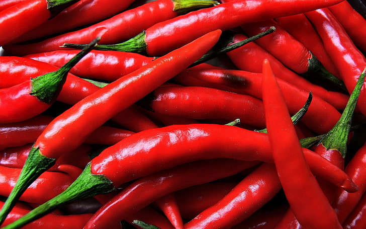 chilli peppers, vegetables, food, HD wallpaper