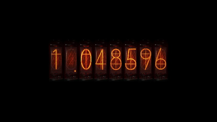 1.048596 text on black background, Steins;Gate, anime, time travel, Divergence Meter, Nixie Tubes, numbers, HD wallpaper