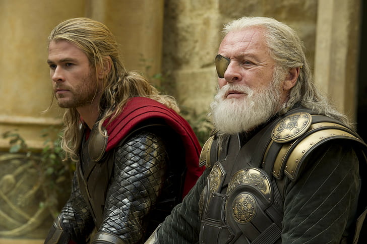 komisk, Thor, Chris Hemsworth, Anthony Hopkins, Odin, Thor 2: the dark Kingdom, Thor: The Dark World, HD tapet
