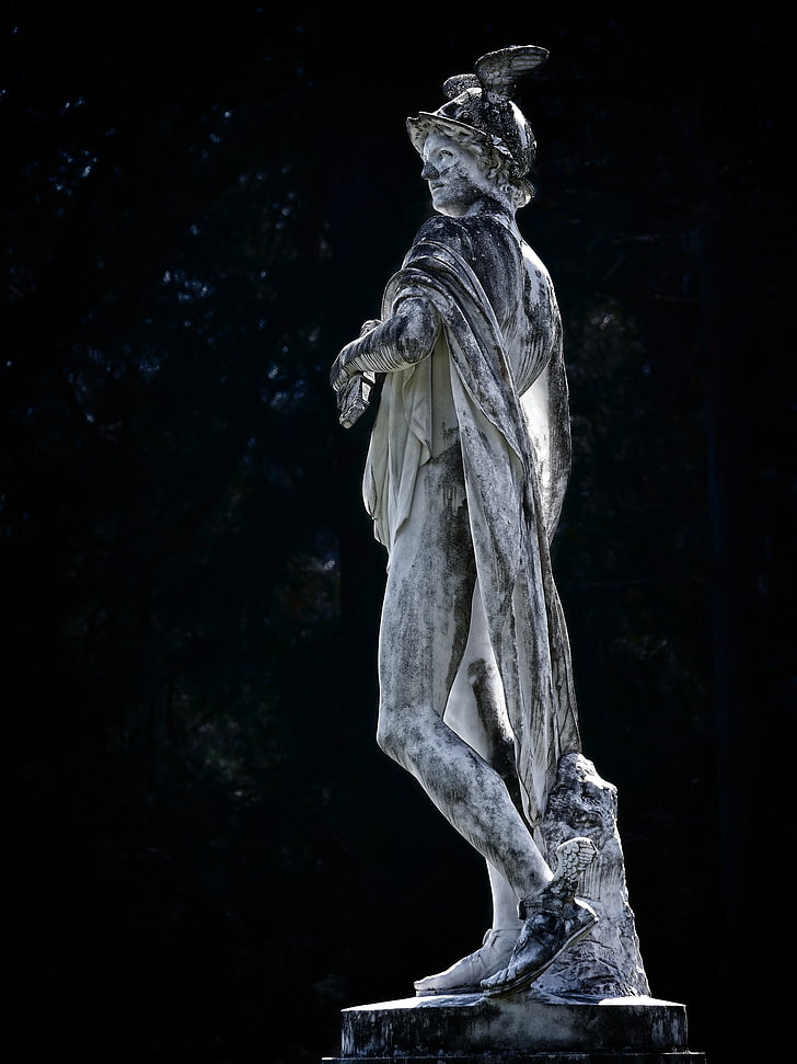 Personenstatue, Hermes, Skulptur, Quecksilber, Denkmal, HD-Hintergrundbild, Handy-Hintergrundbild