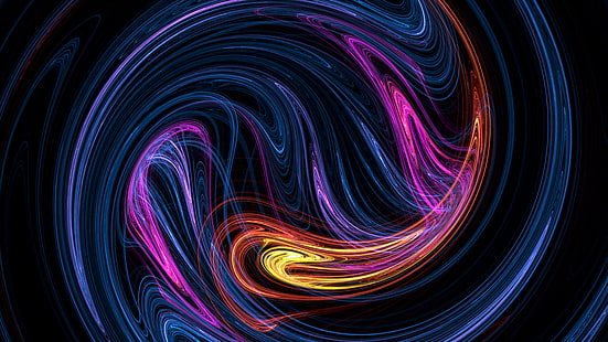 art fractal, psychédélique, lumière, vortex, fractale, cercle, lumières, spirale, graphismes, obscurité, art psychédélique, Fond d'écran HD HD wallpaper