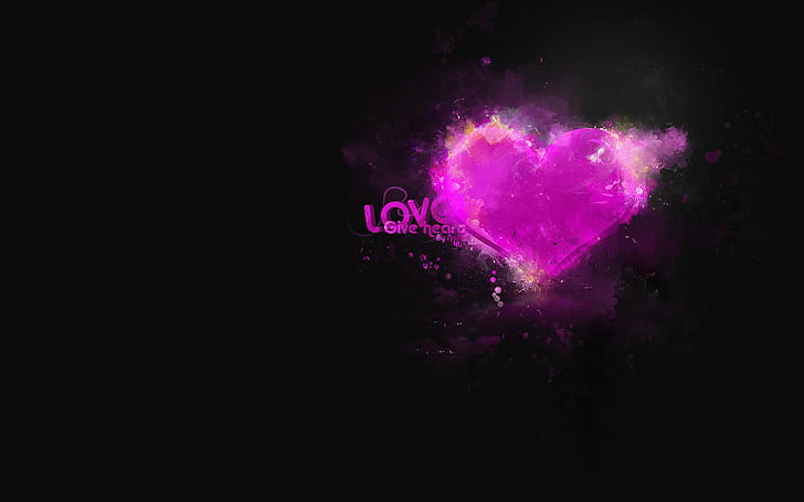 Love Give Heart HD, тапети с розово сърце, любов, сърце, дай, HD тапет