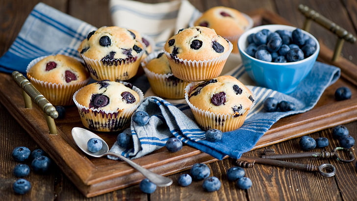 blueberry muffin, HD wallpaper