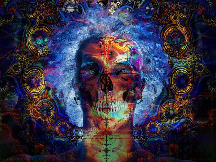 czaszka, surrealistyczne, dzieło sztuki, Tapety HD