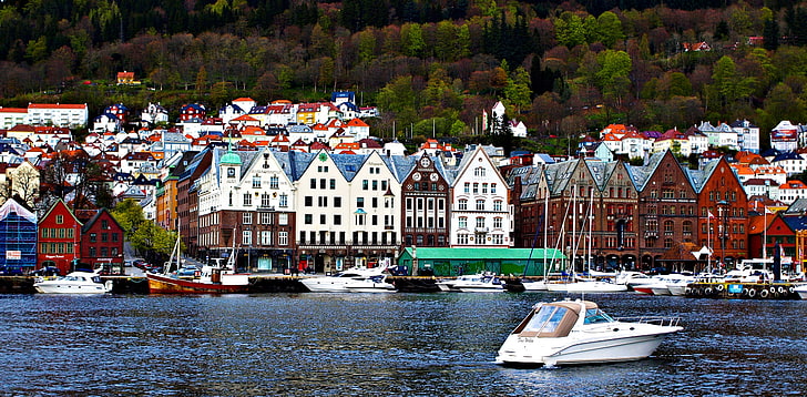 paesaggio, casa, Norvegia, Bergen, la costa del Mare del Nord, Sfondo HD