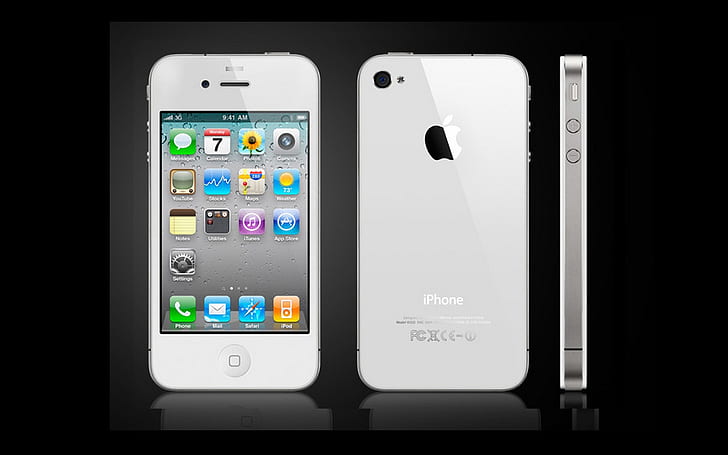 iPhone 4S bianco, bianco iPhone 4, iPhone, 4S, bianco, mela, Sfondo HD