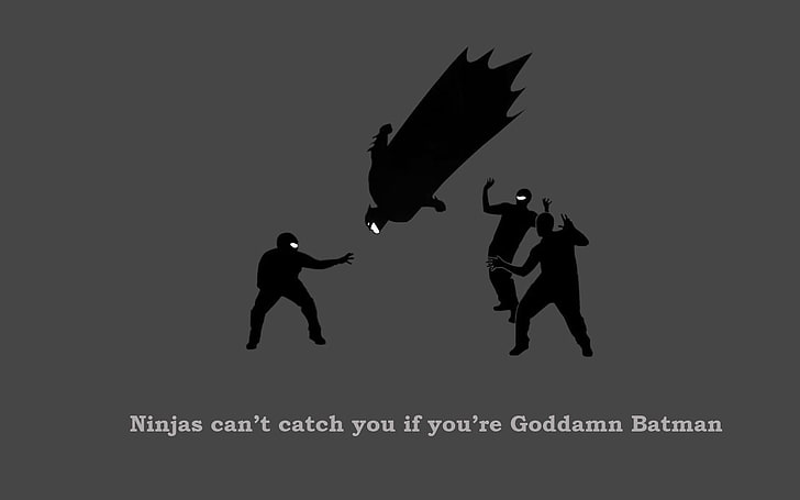 당신이 goddman 배트맨이라면 배트맨은 당신을 잡을 수 없습니다. 배트맨, 유머, 미니멀리즘, 닌자, 닌자는 당신을 잡을 수 없습니다., HD 배경 화면