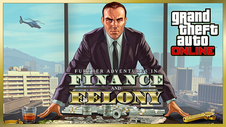 Herrenhemd schwarz, Geld, The Boss, Grand Theft Auto Online, Grand Theft Auto V, Pistole, Rockstar Games, HD-Hintergrundbild