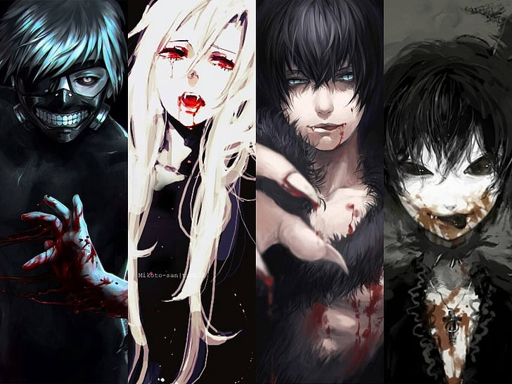 Рыцарь-вампир, оборотень, токийский вурдалак: ре, кровь, вампиры, аниме, кровь (аниме), демон, Розарио + вампир, HD обои