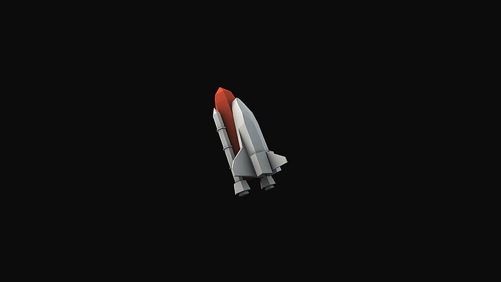 illustrazione dello space shuttle bianco, minimalismo, space shuttle, arte digitale, Sfondo HD