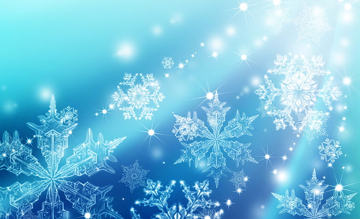 white snowflakes illustration, winter, snowflakes, background, texture, HD wallpaper