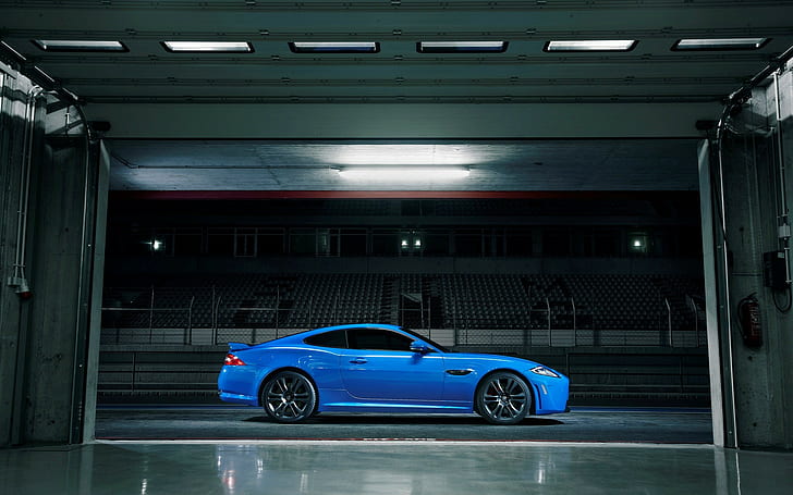 Jaguar, Jaguar XKR-S, Jaguar XKR, blaue Autos, HD-Hintergrundbild
