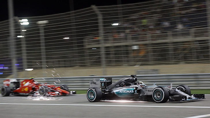 dua mobil Formula 1 merah-hitam, Formula 1, mobil, Mercedes-Benz, Mercedes AMG Petronas, Wallpaper HD