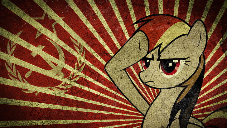 My Little Pony digital wallpaper, communism, my little pony, brohoof anypony, friendship is magic, rainbowdash, HD wallpaper