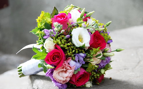 Bouquet fleurs, roses, eustoma, Bouquet, Fleurs, Roses, Eustoma, Fond d'écran HD HD wallpaper