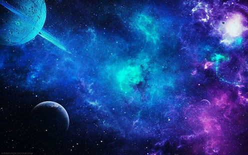 Funerium Space 3D Галактика Звезды красочные, HD обои HD wallpaper