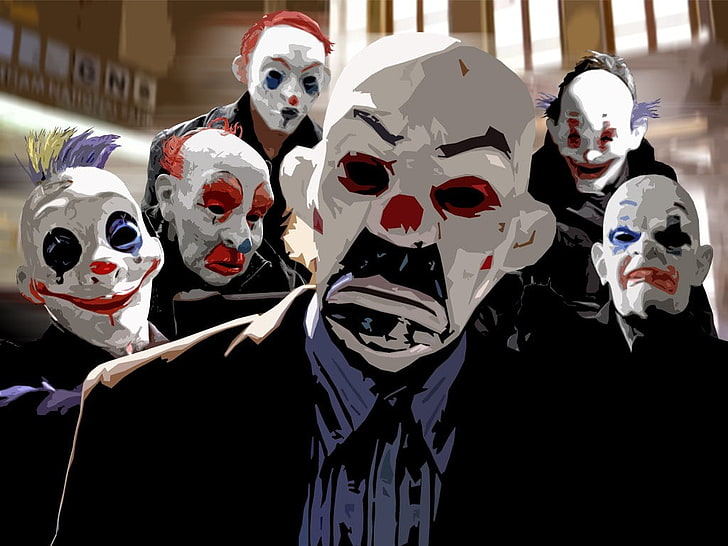 clowns, The Dark Knight, MessenjahMatt, Joker, Batman, HD wallpaper