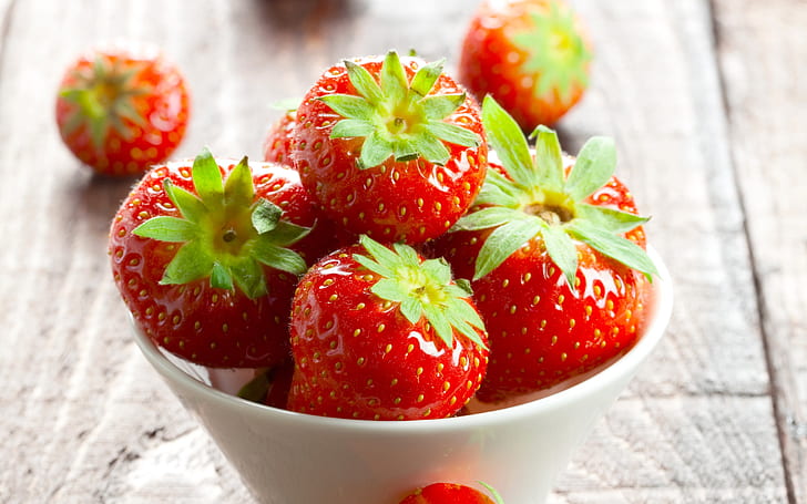 A bowl strawberries, fresh, red, A, Bowl, Strawberries, Fresh, Red, HD wallpaper