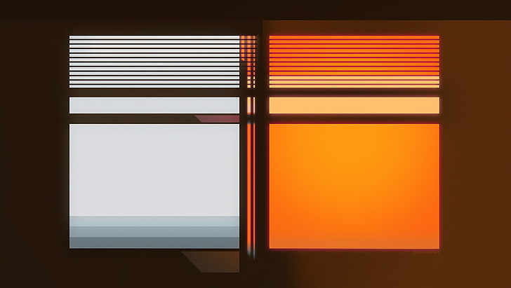 minimalism, digital lighting, window, warm colors, geometry, HD wallpaper