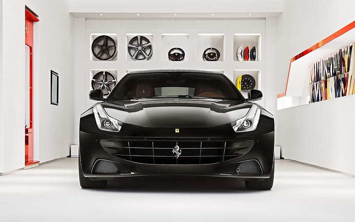 Stunning Black Ferrari FF, Ferrari FF, sport cars, coupe cars, muscle cars, HD wallpaper