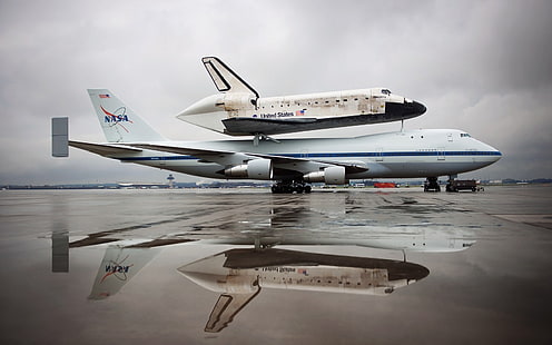 ناسا ، بوينج 747 ، مكوك الفضاء ، ديسكفري، خلفية HD HD wallpaper