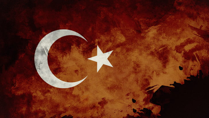 Turquie, turc, drapeau, grunge, Fond d'écran HD