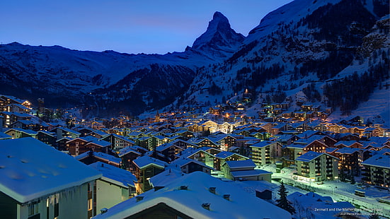 Zermatt e o Matterhorn, Suíça, Europa, HD papel de parede HD wallpaper