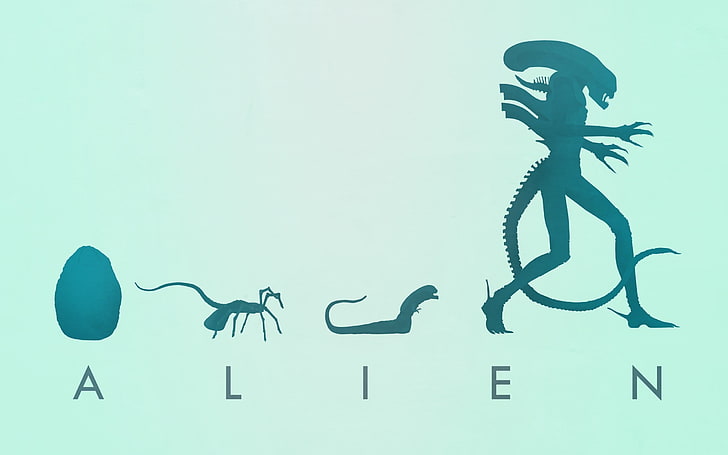 silhouette d'alien illustration, Alien (film), Xenomorph, oeuvre, créature, films, facehugger, oeufs, Fond d'écran HD