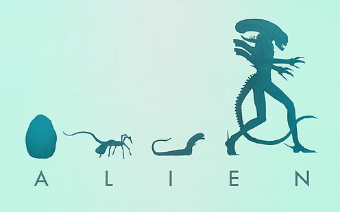 silhouette di illustrazione aliena, Alien (film), Xenomorph, opera d'arte, creatura, film, facehugger, uova, Sfondo HD HD wallpaper