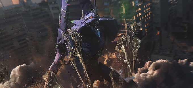 locandina del gioco, Neon Genesis Evangelion, EVA Unit 01, Sfondo HD HD wallpaper