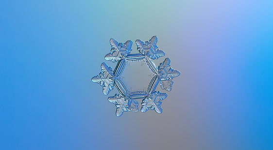 Diapositivas de microscopio de copo de nieve, Aero, macro, colorido, fondo, cristal, nieve, copo de nieve, único, frágil, magnificado, Fondo de pantalla HD HD wallpaper
