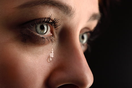 person's tears, woman, eyes, tears, crying, HD wallpaper HD wallpaper