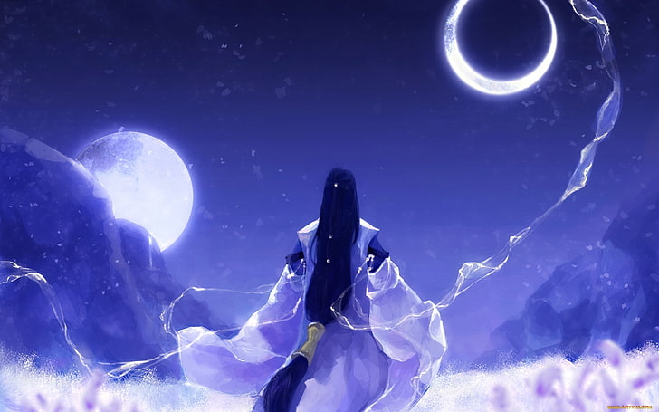 langit, Bulan, gerhana bulan, Wallpaper HD