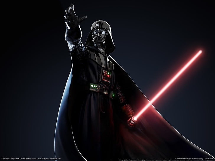 Darth Vader com pôster de sabre de luz, Darth Vader, Guerra nas Estrelas, videogame, Guerra nas Estrelas: A Força Liberada, HD papel de parede