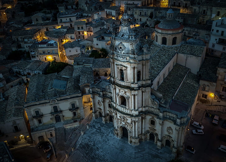 Italy, Sicily, Modica, The cathedral of San Giorgio, HD wallpaper
